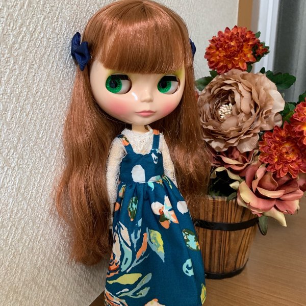 【送料無料】リカちゃん/ブライス   レーストップス、花柄ワンピセット