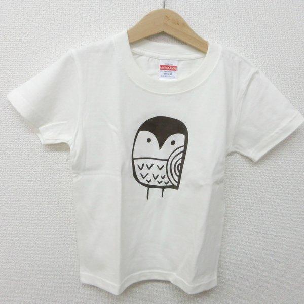 ふくろうキッズＴシャツ　120ｃｍ　バニラホワイト