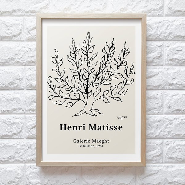 【0602】アートポスター　Henri Matisse Le Buisson Exhibition Poster　マティス　木　北欧　海外インテリア