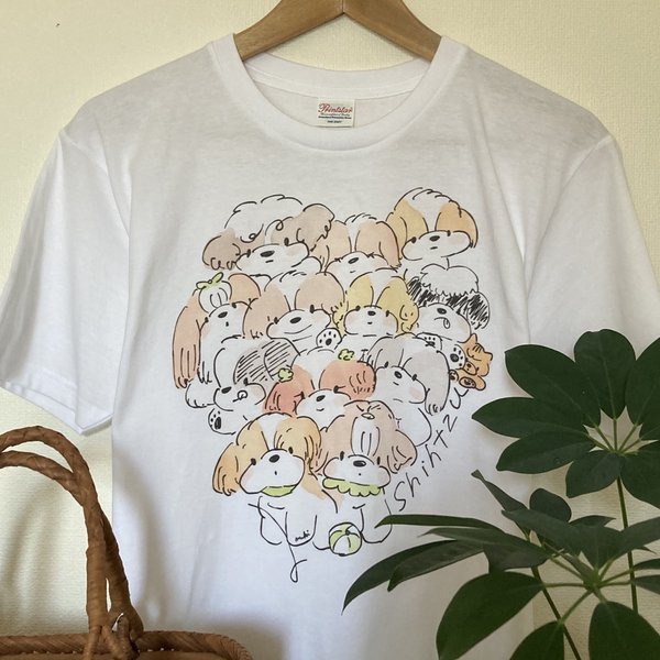 ハートのシーズーちゃんTシャツ