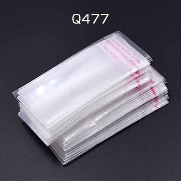 Q477  600枚  OPP袋 透明テープ付き 4×8cm 3×【約200枚】