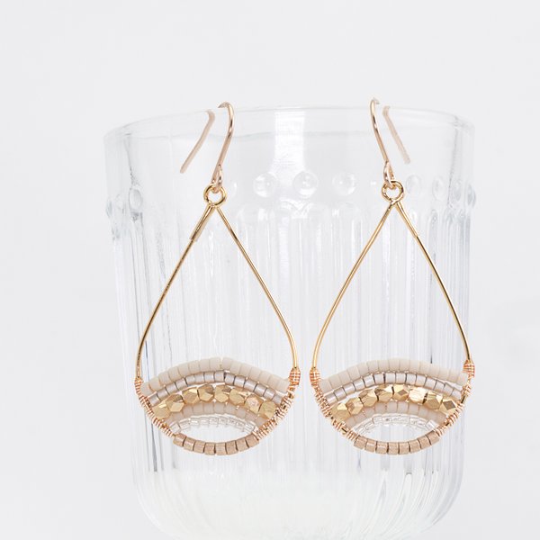 Mix Beads Drop Earrings / WH