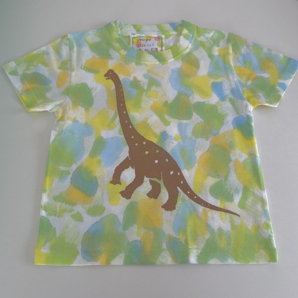 受注制作 kidsTシャツ「草原のブラキオサウルス」100~140cm対応