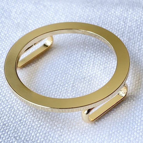 日本製 帯留め金具(三分紐) リング30x24 ゴールド/真鍮製