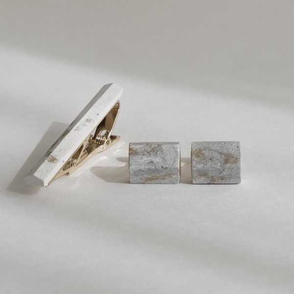 cement｜Tie pin＆Cufflinks マーブル