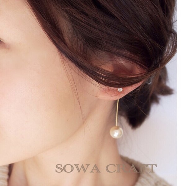 コットン追加❣️再657ゆらりパールピアス✨