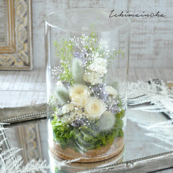 ✽やさしく寄り添う✽モダンなお供え花【funeral glass flower 〜white～ 】