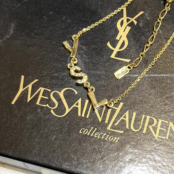 0133   90s VINTAGE  YVES SAINT LAURENT　サンローラン   ブレスレットヴィンテージ　　アンティーク  クラシカル　フラワー　ミニ　メンズ　アクセサリー　90年代 