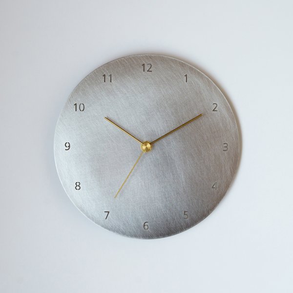 壁掛け時計−タイプ2数字入り / ステンレス　minimal wall clock <DISK-type2 number> / stainless