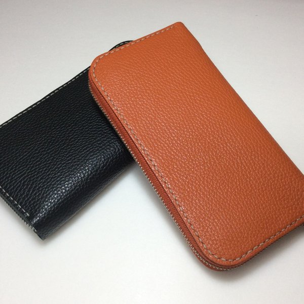 牛革・革の色が選べるラウンドファスナーの長財布（受注生産） WL-０１１１