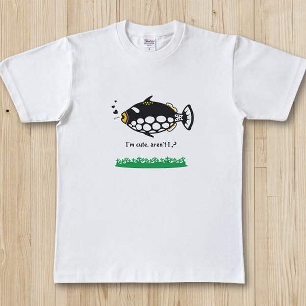 水玉アイドル！モンガラカワハギ  お魚Tシャツ