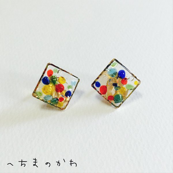 colorful marble／イヤリングorピアス