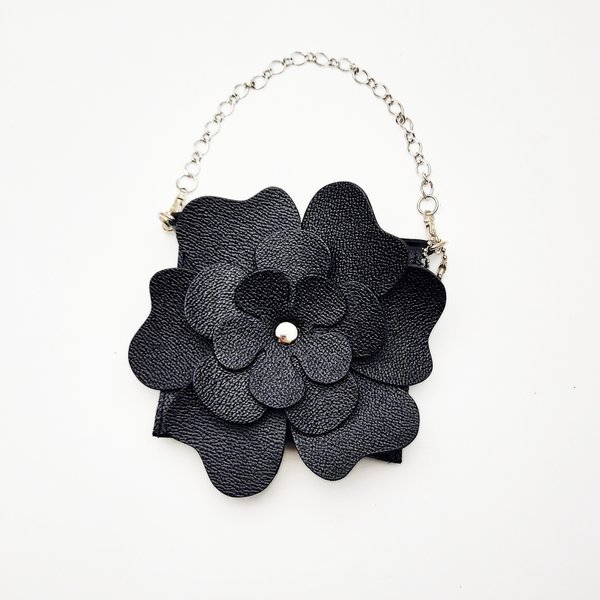 leather flower case 『black』