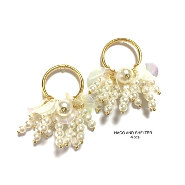 4pcs★white berry ring（スパンコールチャーム）