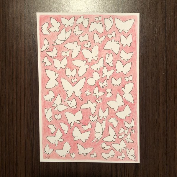 『バタフライ-beni-』 手書きイラスト  ポストカード