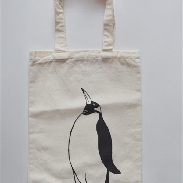 ペンギントートバッグ、送料無料、ナチュラル、オリジナルデザイン