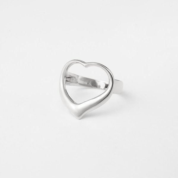 big heart ring / silver