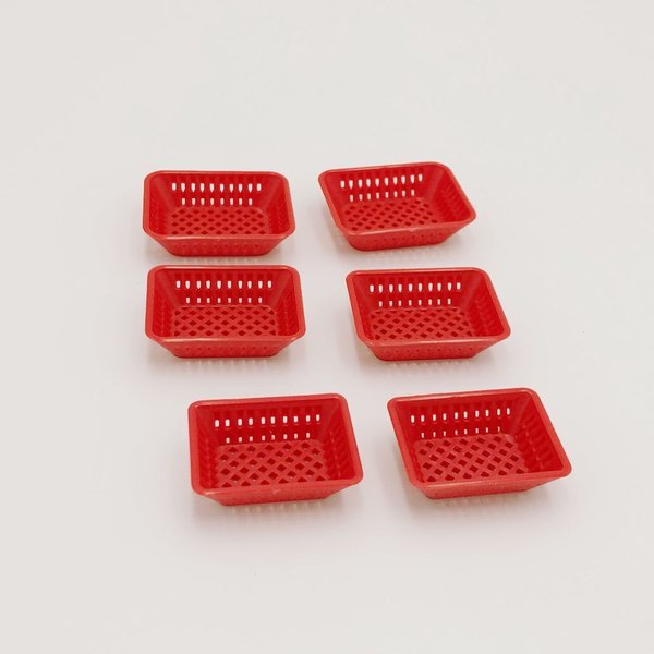 3個  約37〜32mmミニチュア 赤 カゴ 大中小各1個ずつ  籠 篭 樹脂
