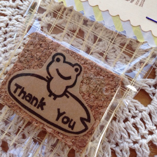 99.カエルTHANK YOU…消しゴムはんこ