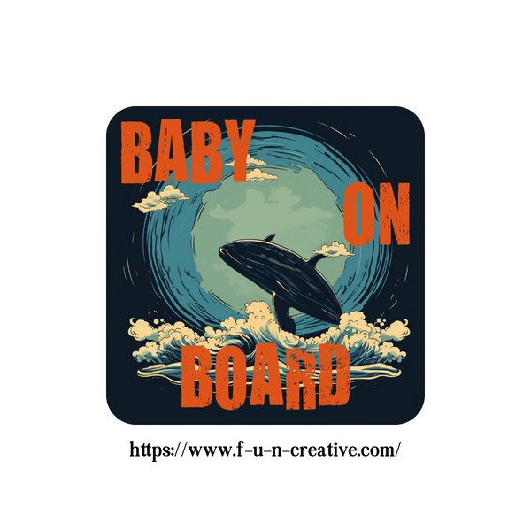 全8色 マグネット くじら ヴィンテージ BABY ON BOARD