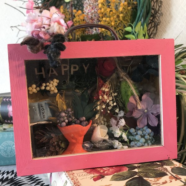 バック型ドールハウス【HAPPYお花屋さん（ピンク）】