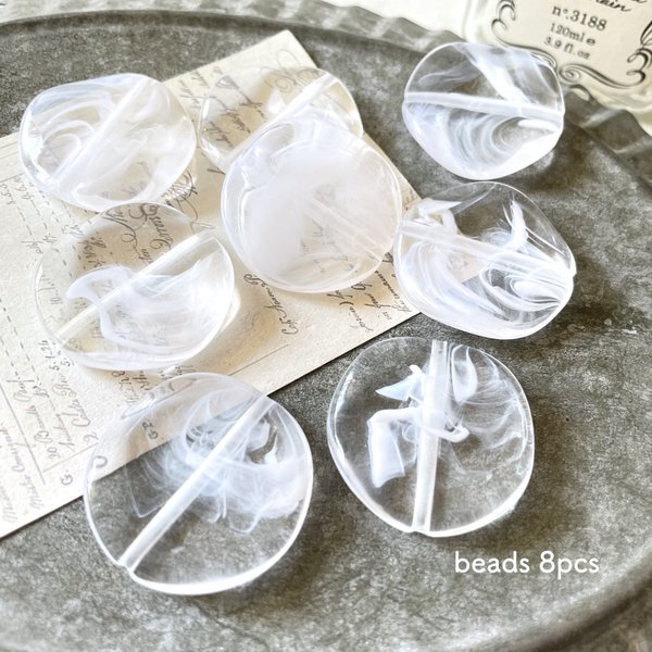 8pcs★beads・wave cloud（アクリルビーズ）