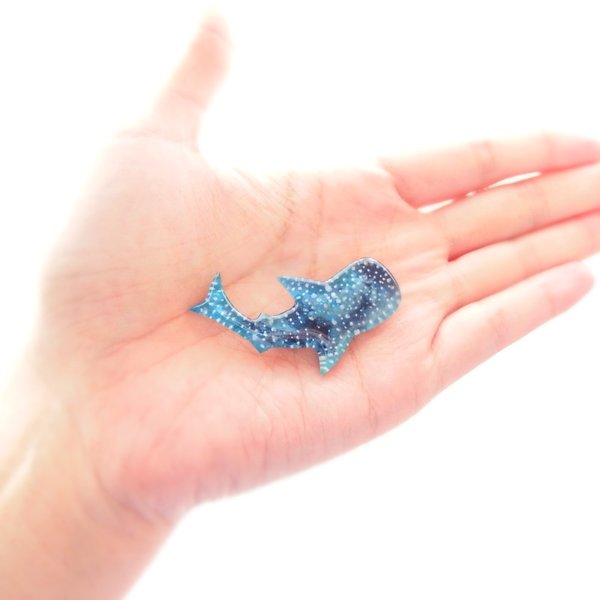 セミオーダーメイド【受注製作】ジンベイザメのブローチ ジンベエザメ 鮫