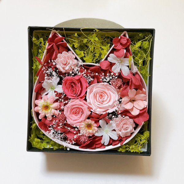 🐈‍⬛ねこ記念日🐈‍⬛　再販　●ネコの日　猫さんBOX  箱入りネコちゃん　ピンク系　贈り物　お誕生日プレゼント　結婚祝い　ギフト　両親様贈呈花にも　母の日にも　