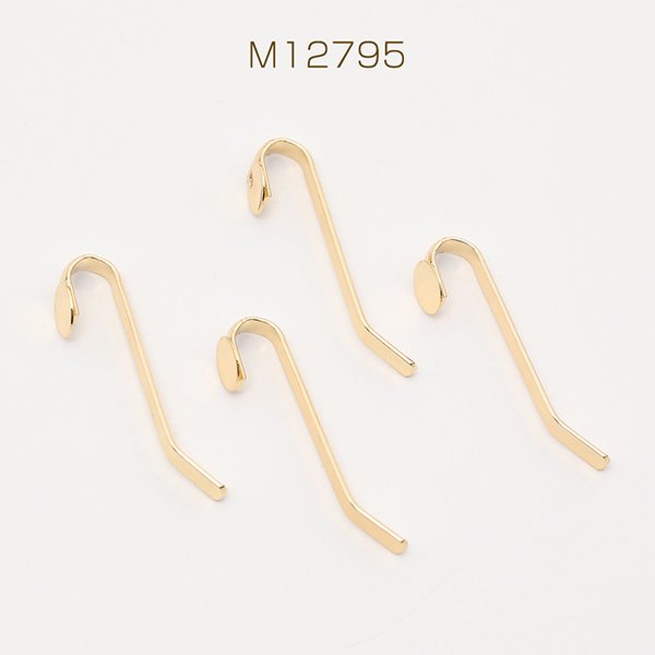 M12795  18個  ポニーフック金具 貼付け平皿あり 差し込み式 ゴールド 6×32mm  3 x（6ヶ）