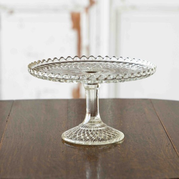 繊細なデザインがテーブルで魅力的に映える ガラスケーキスタンド 25cm　2000018063477　