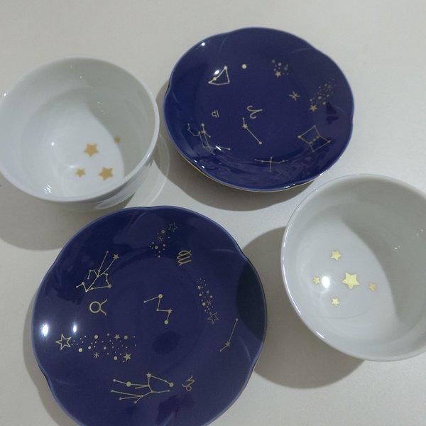 星を浮かべて☆彡湯呑み＆茶托セット（ペア）