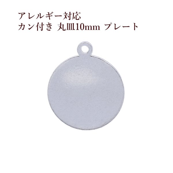 [10個] 316 / カン付き / 丸皿 / プレート / 10mm [ 銀 シルバー ] サージカルステンレス  チャーム / 金具 / ラウンド / メタル / パーツ / アレルギー対応