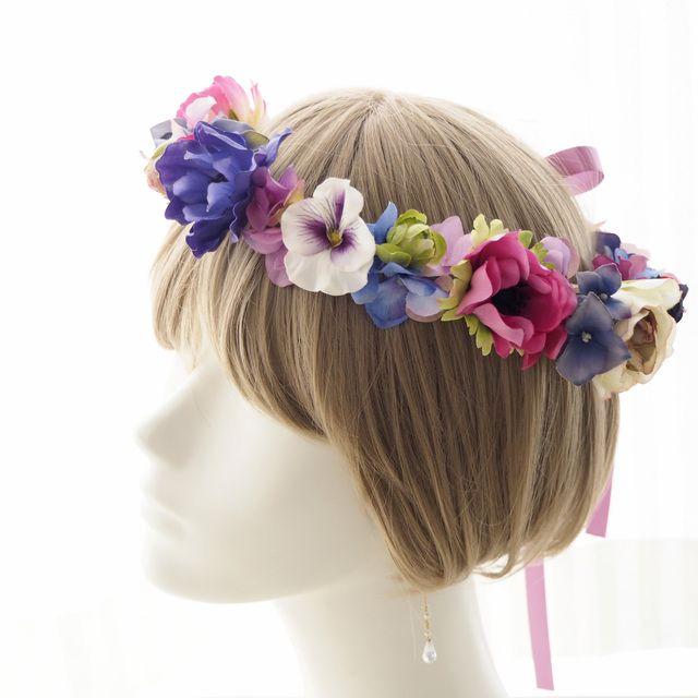 花冠 花かんむり 花かん アネモネ ローズ ラナンキュラス 花冠 花かんむり 花かん アネモネ ローズ ラナンキュラス