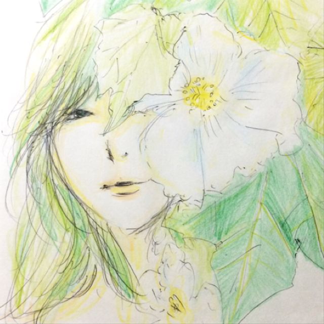 白い花 イラスト原画 ハンドメイドマーケット Minne 白い花 イラスト原画 ハンドメイドマーケット Minne