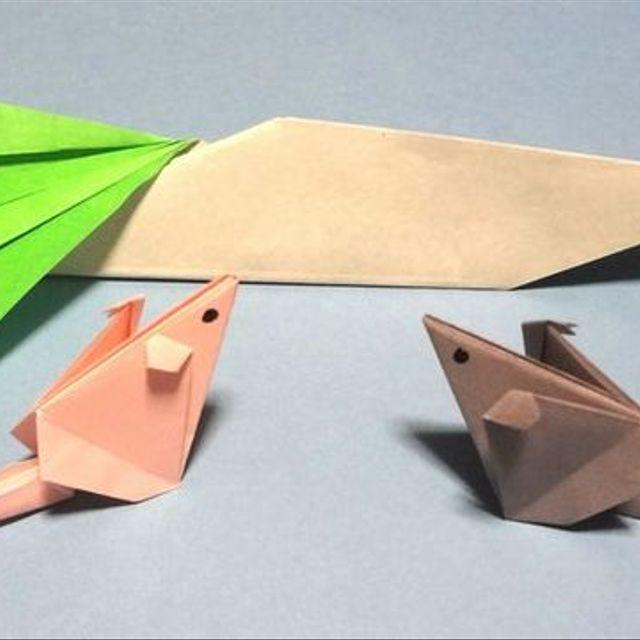 ねずみ 折り紙 折り紙 ねずみの折り方