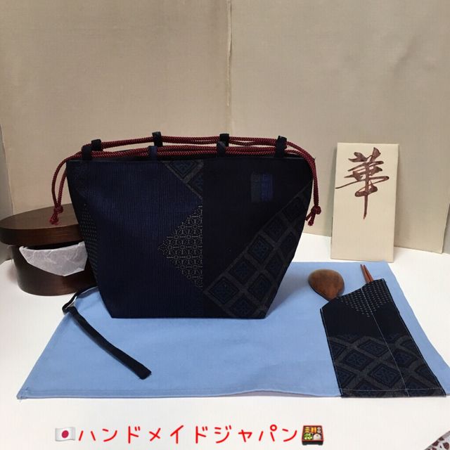 和柄バッグ わっぱ弁当箱2段男性用セットお財布バッグ お弁当箱バッグ 和柄バッグ わっぱ弁当箱2段男性用セットお財布バッグ お弁当箱バッグ
