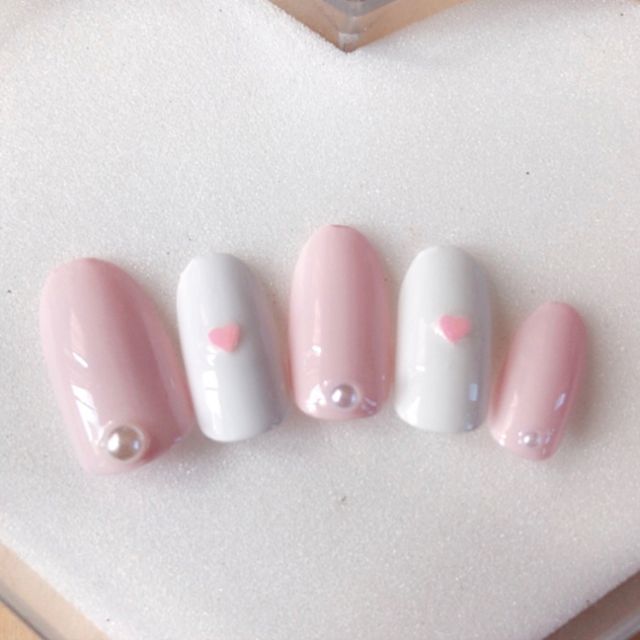 ネイルチップ ゆめかわ ネイル ゆめかわいい ハート ピンク シンプル ネイルチップ ゆめかわ ネイル ゆめかわいい ハート ピンク シンプル
