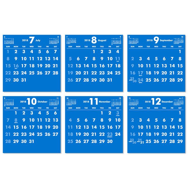 Cdケースサイズ卓上カレンダー ブルー ホワイト ハンドメイド