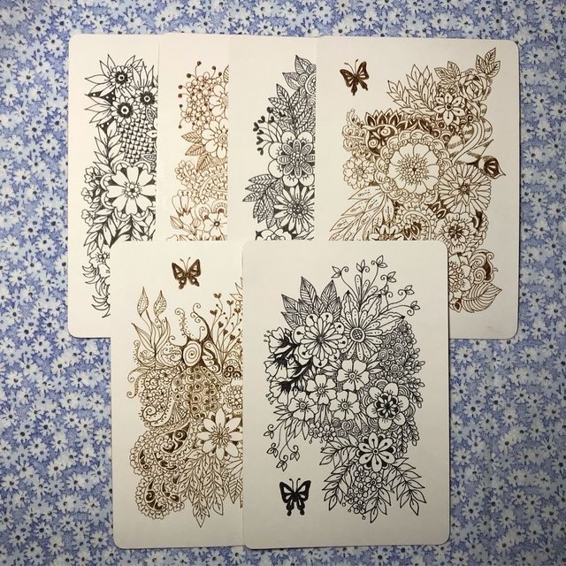 手書きイラストのメッセージカード 6枚セット ハンドメイド 手書きイラストのメッセージカード 6枚セット ハンドメイド