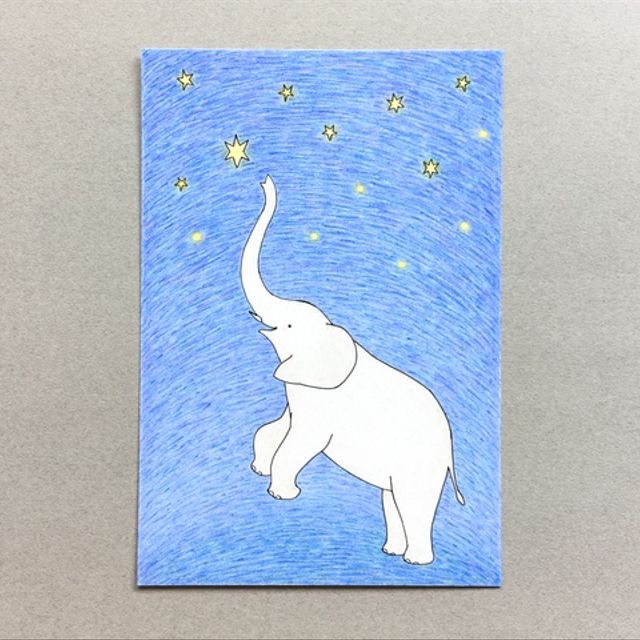 イラスト 象と夜空の星 ハンドメイドマーケット Minne イラスト 象と夜空の星 ハンドメイドマーケット Minne