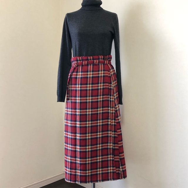 ロングラップスカート チェック ハンドメイドマーケット Minne ロングラップスカート チェック ハンドメイドマーケット Minne