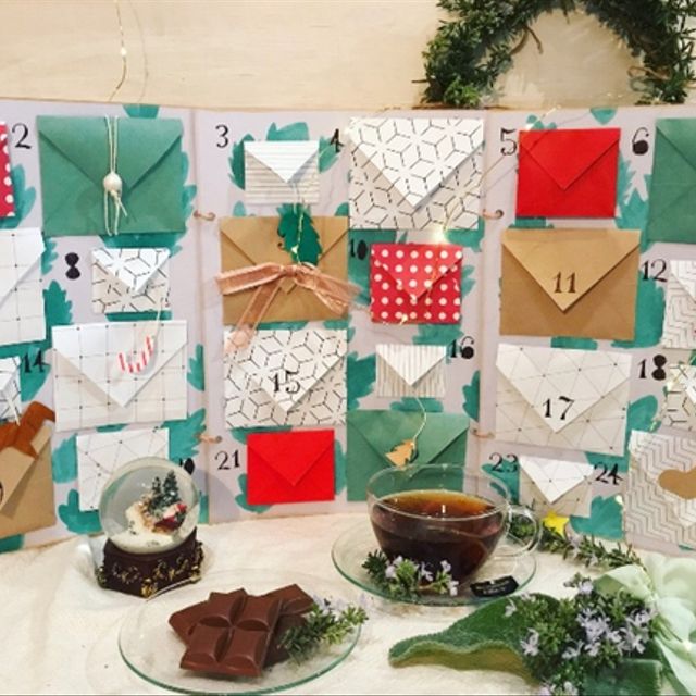 毎年使える 封筒型クリスマスアドベントカレンダー リーフ Advent 毎年使える 封筒型クリスマスアドベントカレンダー リーフ Advent