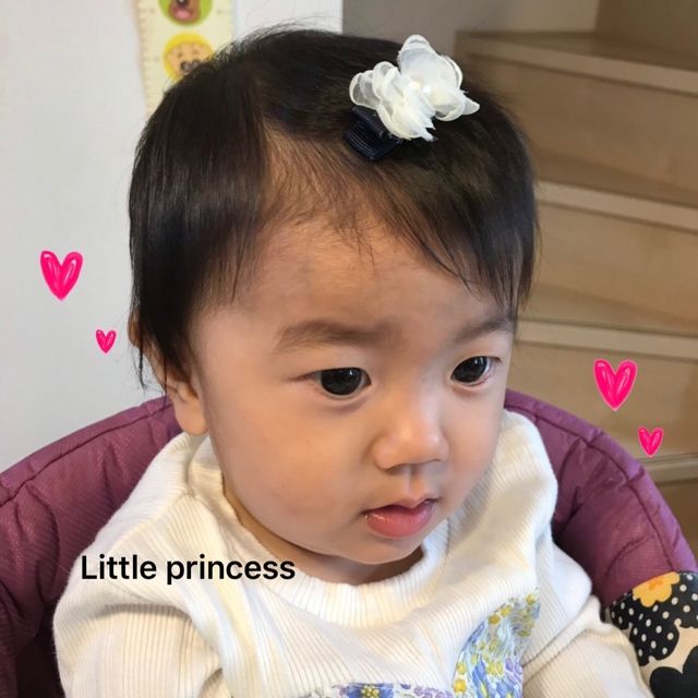 ヘアクリップ ベビー キッズ ふわふわリボン お花パール ヘアクリップ ベビー キッズ ふわふわリボン お花パール