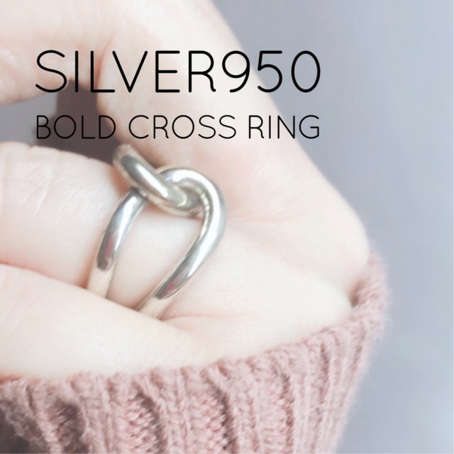 受注制作 silver950 bold cross ring