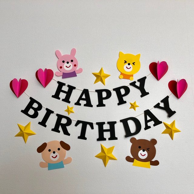 お誕生日飾り動物セット ハンドメイドマーケット Minne お誕生日飾り動物セット ハンドメイドマーケット Minne