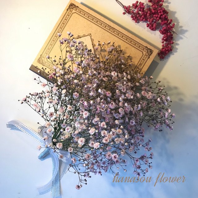 ピンクパープル かすみ草の花束 ハンドメイドマーケット Minne ピンクパープル かすみ草の花束 ハンドメイドマーケット Minne