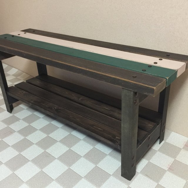 L型アイアンを使用したレトロベンチ 緑 ピンク ハンドメイドマーケット Minne L型アイアンを使用したレトロベンチ 緑 ピンク ハンドメイドマーケット Minne