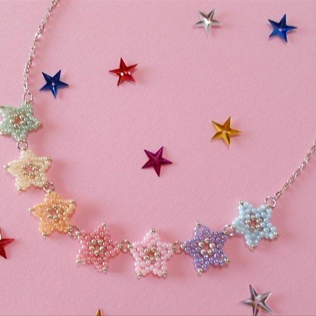 なないろ星のビーズネックレス 子供用 5th ハンドメイドマーケット Minne なないろ星のビーズネックレス 子供用 5th ハンドメイドマーケット Minne