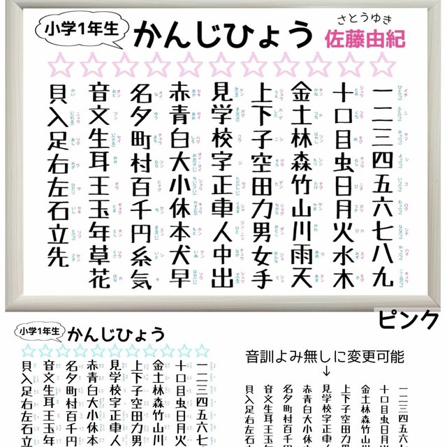 3枚set 名入り知育ポスター ひらがな カタカナ 漢字 244 知育 幼児教育 誕生日 おうち時間 Minne 日本最大級のハンドメイド 手作り通販サイト