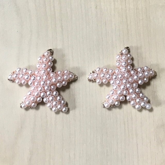 PINK GOLD PEARL STAR FISH CABOCHONS